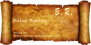 Balog Rubina névjegykártya