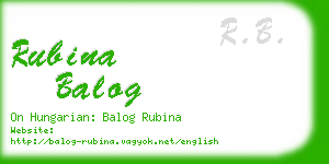 rubina balog business card